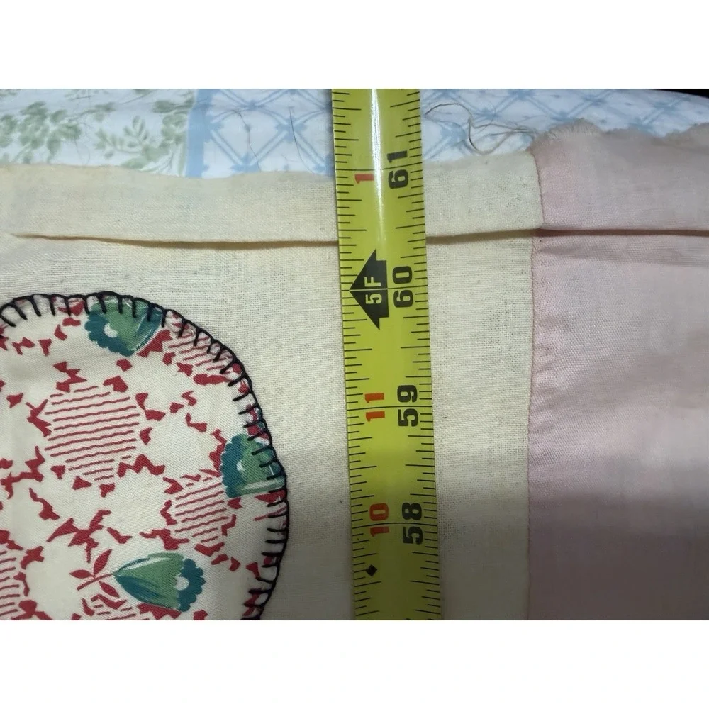 Vintage Atq Handmade Quilt Butterfly Feedsack Quilt Topper Homemade 76